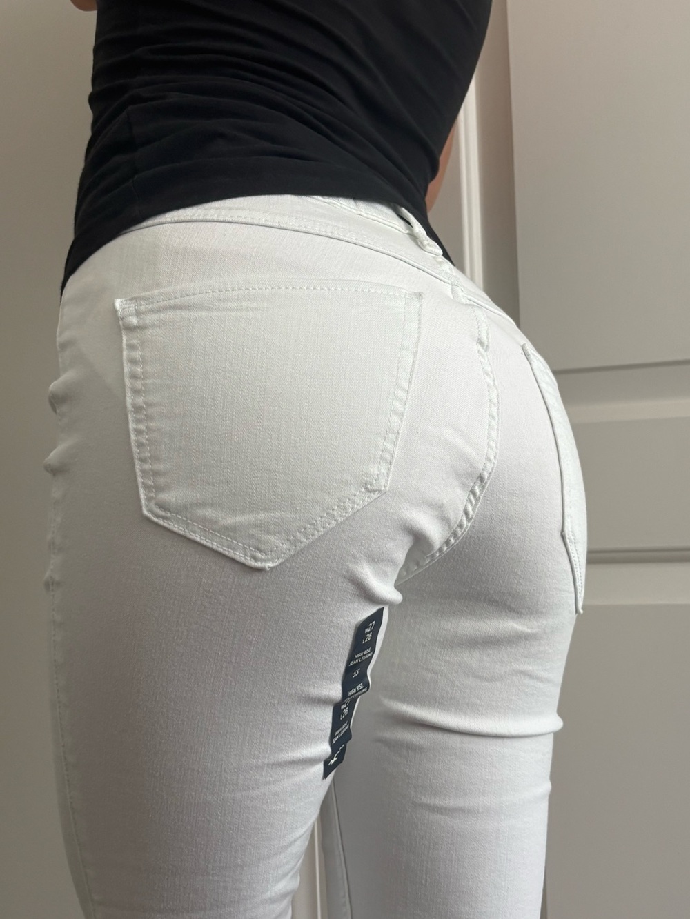 hollister low rise white super skinny jeans